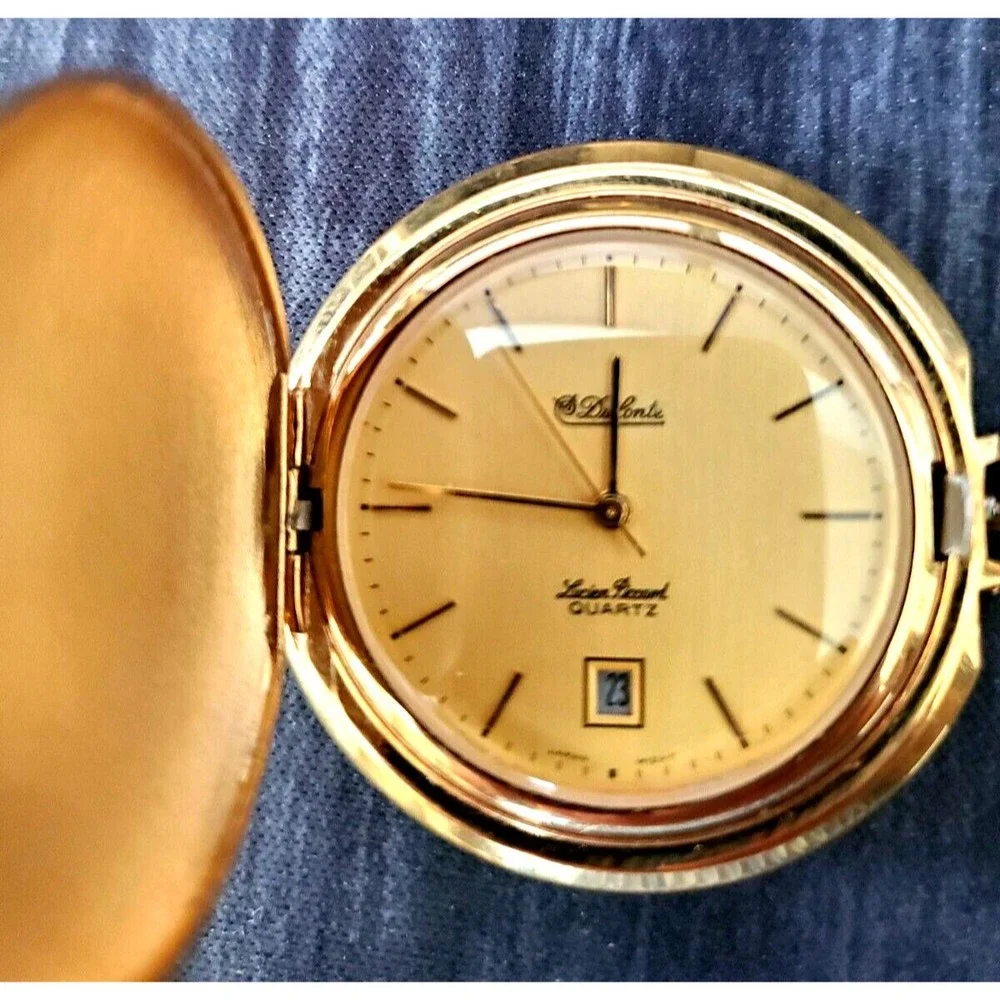 Vintage Dufonte Lucien Piccard Swiss Inspired Date Pocket Watch Everything Works